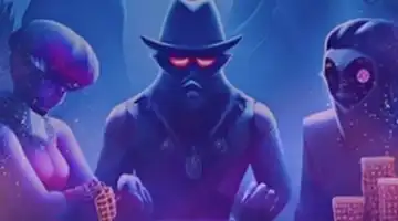 Image of three mysterious, shadowy characters with red glowing eyes, symbolizing the feedback bonus at Money X Internet Casino Casino.