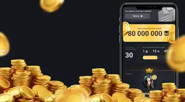 Image showing a smartphone with a casino app on the screen, surrounded by piles of gold coins, symbolizing the free coins bonus at Money-X Internet Casino.