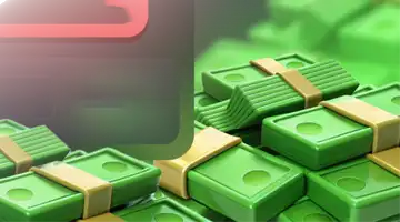 Image of neatly stacked green bundles of cash, representing the cashback bonus at Money X Online Casino.