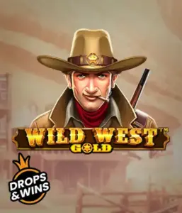  Meet the daring sheriff of "Wild West Gold," a popular slot game by Pragmatic Play. The graphic depicts a confident sheriff with a golden star badge, set against a sun-baked Old West town backdrop. The game's title is boldly featured in a rustic font, highlighting the theme of adventure and law enforcement in the wild frontier. 